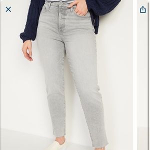 Old Navy O. G. Straight High Rise Gray Jeans Size 12